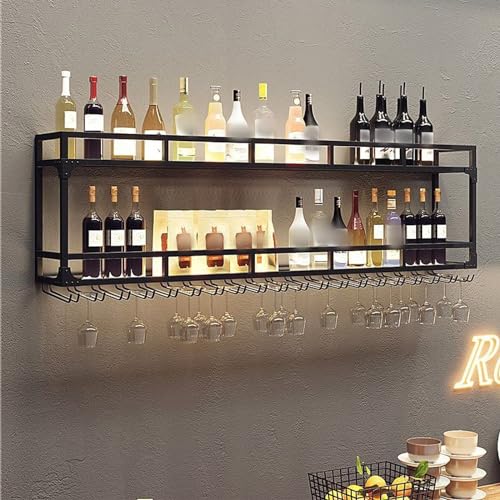 Modernes Weinlagerregal Wandmontage mit leichtem schwebendem Barschrank Regale mit Weinglashalter Küchenregale für die Dekoration der Esszimmerbar Farboptionen verfügbar von Generic