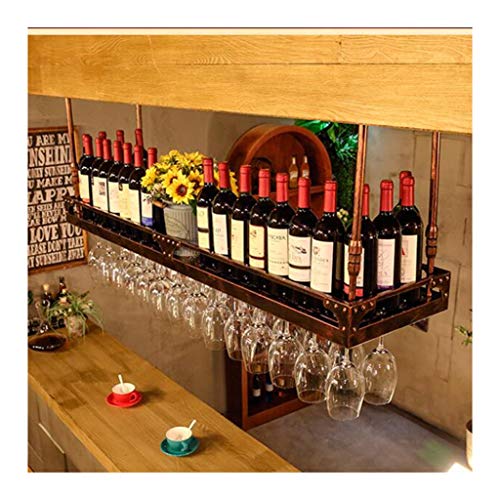 Modernes Weinpräsentationsregal, amerikanisches hängendes Weinglasregal, Bar-Schmiedeeisen-Deckenregal, Weinglasregal, Umgedrehtes Regal, Bar-Weinregal von Generic