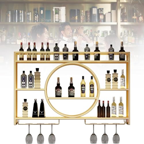 Modernes wandmontiertes Weinregal aus Metall mit Stielglasaufhänger - stilvoller Aufbewahrungshalter für Küche, Bar, Esszimmer - platzsparendes Getränkeregal Modernes wandmontiertes Weinregal aus Metall mit Stielglasaufhänger - stilvoller Aufbewahrungshalter für Küche, Bar, Esszimmer - platzsparendes Getränkeregal von Generic