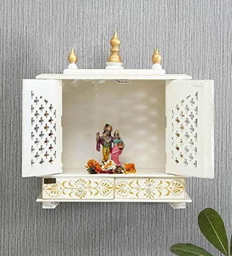 Modfash Red & Gold Sheesham Holz Mandir Home Tempel/Holztempel/Pooja Mandir/Pooja Temple von Generic