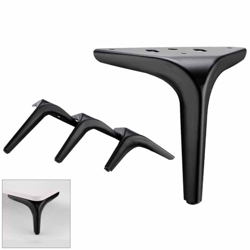 Möbelfuß aus Metall, 4 Stück, modern, Dreieck, Schrank, Tisch, Ersatzfüße für Schrank, Sofa, Sessel (15 cm, schwarz) von Generic