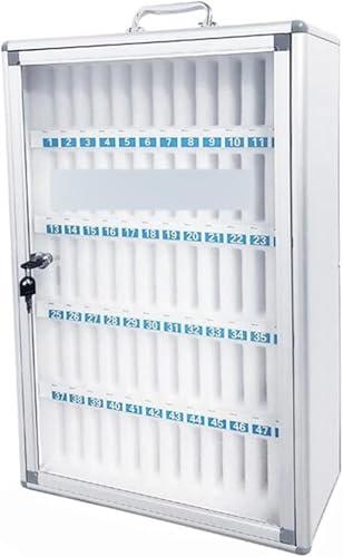 Möbelschlösser Trsparent Abschließbare Handy-aufbewahrungsbox Student Staff Handy-aufbewahrungsbox Restaurt Storage Cabinet Geschenk, Silver, 24 von Generic