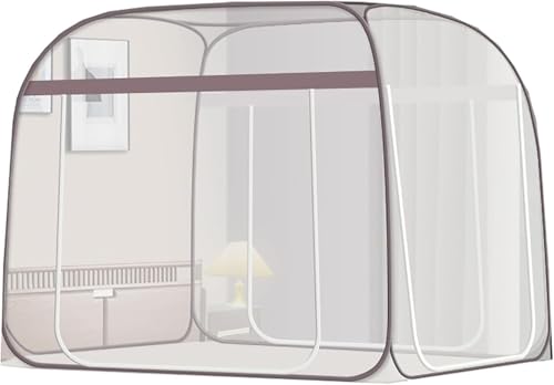 Moskitonetz Dreitüriges Indoor-Bett Himmelbettzelte Atmungsaktiver Privatsphäre-Raum Twin-Size-schlafzelte, Grey, 150 x 200 m Moskitonetz Dreitüriges Indoor-Bett Himmelbettzelte Atmungsaktiver Privatsphäre-Raum Twin-Size-schlafzelte, Grey, 150 x 200 m von Generic