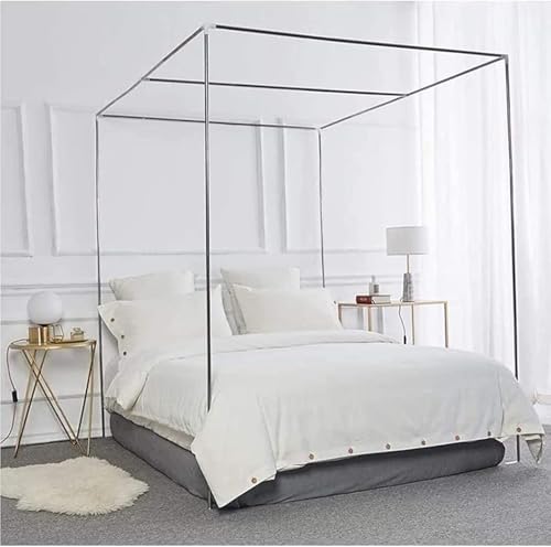 Moskitonetzhalterung Moskitonetzrahmen Edelstahl-himmelbett-netzrahmen Passend Für Einzel-doppel-Kingsize-super-Kingsize-Bett Bett von Generic