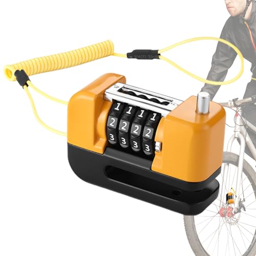 Motorrad-Bremsschloss | 4-stelliges Zahlenschloss, Radscheiben-Sicherheitsschloss, wasserdichte Verriegelungsausrüstung, Sicherheitsvorrichtungen für Motorräder und Fahrräder von Generic