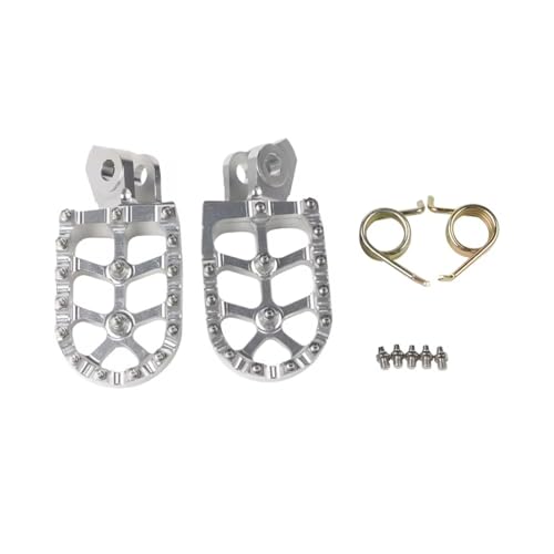 Motorrad Fußrasten Fußstütze Fußrasten Pedal Für Suzuki RM-Z250 RM-Z450 RMX450Z RM-Z 250 RMZ 450 RMX450Z RMZ450 Z RMX450Z(Silver) von Generic