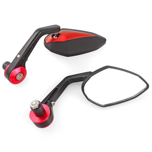 Motorrad Spiegel Lenker Seite Griff Bar Enden Spiegel Für Yamaha R6 R1 MT 09 TMAX Xmax WR 125 250 690 125 200 390(Red) von Generic