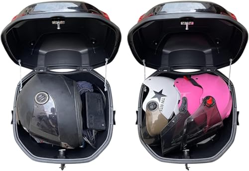 Motorrad Tour Heck Box 26l Universal Motorrad Topcase Helm Aufbewahrungsbox Gepäckkoffer Für Motorrad Scooter Moped Kann 1 Vollen Helm Aufbewahren, Grey, 40x40x30cm von Generic