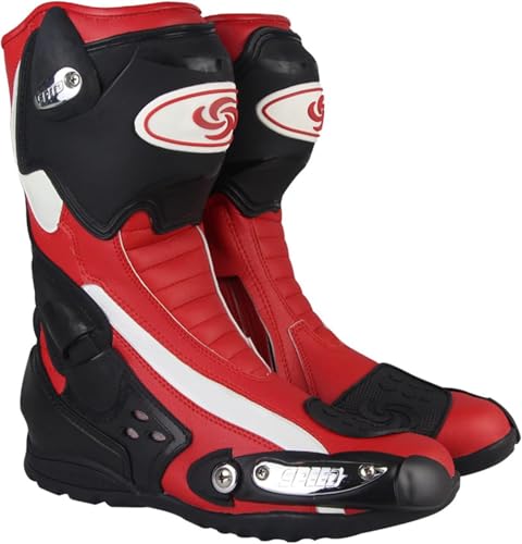 Motorradstiefel Herren Moto Racing Motocross Offroad Motorrad Motorradschuhe Botas Moto Reitstiefel, Red, 43 EU Motorradstiefel Herren Moto Racing Motocross Offroad Motorrad Motorradschuhe Botas Moto Reitstiefel, Red, 43 EU von Generic