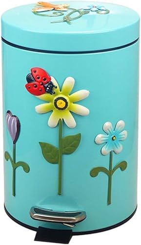 Mülleimer, Papierkorb Mülleimer Mülleimer Mit Deckel - Großer, Langlebiger Küchenmülleimer Mit Edelstahl-fußpedal Abfallbehälter Schlafzimmer Badezimmer Mülleimer F, Blue, 7L von Generic