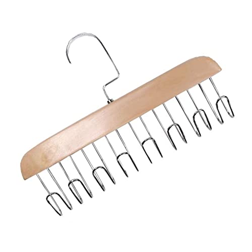 Multi -Hanger, Multifunktional Kleiderbügel aus Edelstahl mit 8 Haken Holz und Edelstahlkappenhalter Multi -Hangers Raumsparsparsparsparungshaken für Schlafsaalwohnungen (Khaki) von Generic