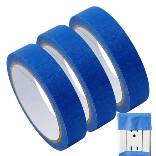 Multi Purpose Blue Paint Tape - 3 Rollenmaskierungsklebstreifen, Auto -Wandetikettversorgung | Easy Peel Crafting Art Toolset, Sauberes Leitungsmalband Mit Starker Halt Für Automobilprojekte Garag Multi Purpose Blue Paint Tape - 3 Rollenmaskierungsklebstreifen, Auto -Wandetikettversorgung | Easy Peel Crafting Art Toolset, Sauberes Leitungsmalband Mit Starker Halt Für Automobilprojekte Garag von Generic