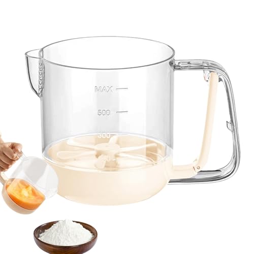 Multifunktionaler Eierrührbecher - Handpushmixer, halbautomatischer Schneebesen | Messskala Mischwerkzeug zum Backen zu Hause, Mischen von Partydesserts oder täglichen Kochaufgaben in der von Generic
