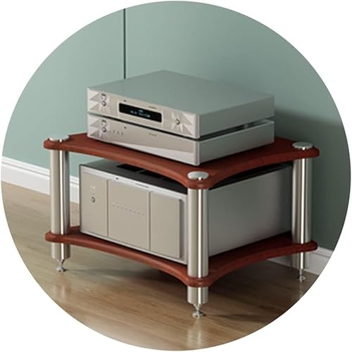 Multifunktionaler Multi-Layer-HiFi-audioschrank 1/2/3/4-lagiger Videokomponentenschrank Audio-Rack Mit Stoßdämpfenden Füßen, Brown-a, 60 * 48 * 40cm(2Tier) von Generic