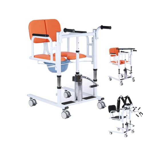 Multifunktionaler mobiler Patientenliftsessel, tragbarer Pflegetransferstuhl für zu Hause, verstellbare Hebehilfe für ältere Patienten mit Töpfchen-Esstisch bis zu 250 kg Multifunktionaler mobiler Patientenliftsessel, tragbarer Pflegetransferstuhl für zu Hause, verstellbare Hebehilfe für ältere Patienten mit Töpfchen-Esstisch bis zu 250 kg von Generic