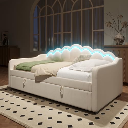 Multifunktionales Tagesbett mit Hydraulischem Stauraum, Schlafsofa mit Farbwechselbaren LED-Lichtern, Samt Polsterbett, Einzelbett für Schlafzimmer Multifunktionales Tagesbett mit Hydraulischem Stauraum, Schlafsofa mit Farbwechselbaren LED-Lichtern, Samt Polsterbett, Einzelbett für Schlafzimmer von Generic