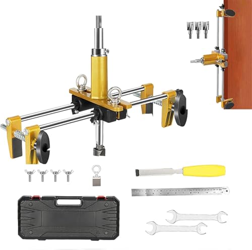 Multifutiol Einsteckschloss Jig, Türschloss Lochöffner Kit Mit 3 Stück Wolframstahl Schneider & Essories, Stemmlehre Werkzeug Lochsäge Türöffner von Generic