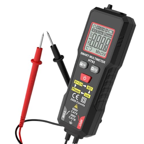 Multimeter Voltmeter, Digital Multimeter | Multimeter Spannungsprüfer 2000 Punkte - Der Spannungsprüfer mit Hintergrundbeleuchtung misst Spannung, Strom, Widerstand, Kontinuität u von Generic