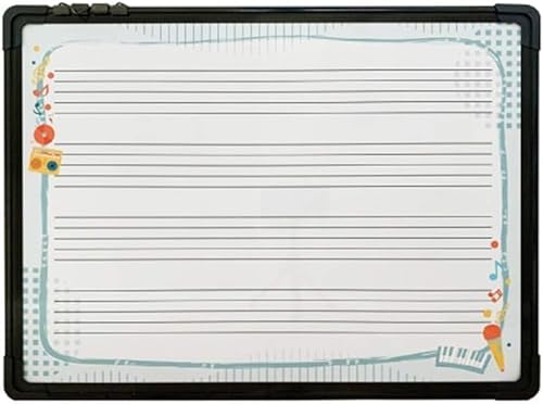 Music Stave Doppelseitige Schreibtafel Mit Schwarzem Aluminiumrahmen, Leicht Und Tragbar Für Die Erstellung Von Gesangsunterrichtsschulungen, Blue, 45X60CM von Generic