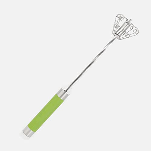 NOVA Multi-Quirl Milchschäumer manueller Handmixer rostfreier Edelstahl ideal für Milchschaum, Rührei, Dressings, Schlagsahne, Soßen, Desserts uvm. (Limette) von Generic