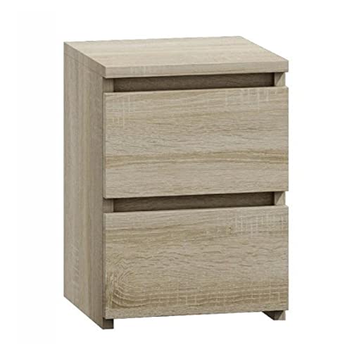 Nachttisch 30x30 Eiche Sonoma Beistelltisch Schublade Nachtkommode Kommode Modern Beistellschrank Nachtschrank Modern Minimalistisch (Eiche Sonoma) von Generic