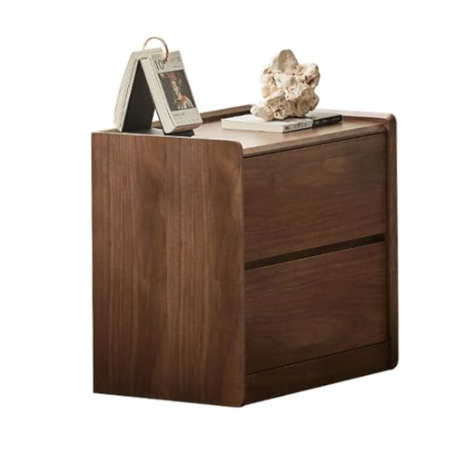 Nachttisch aus schwarzem Walnuss-Massivholz for das Schlafzimmer: EIN Schrank aus Massivholz for die Aufbewahrung und Organisation am Bett(1,55cm(21.6in)) von Generic
