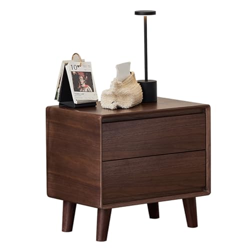 Nachttisch aus schwarzem Walnuss-Massivholz for das Schlafzimmer: EIN Schrank aus Massivholz for die Aufbewahrung und Organisation am Bett(2,35CM(13.7IN)) von Generic