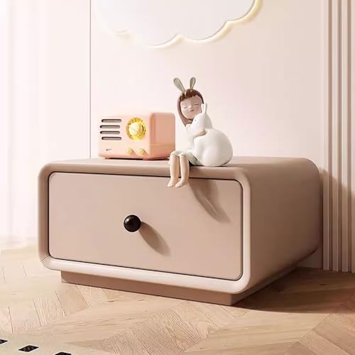 Nachttisch for das Schlafzimmer Nachttischmöbel Weiches Leder/leicht zu reinigen mit 1 Schublade for Eingangshallen, Studentenwohnheime(Khaki,40cm/15.7in) von Generic