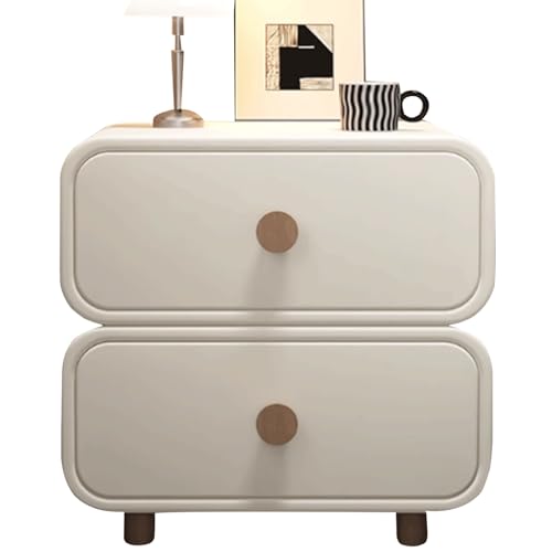 NachttischBeistelltisch mit 2 SchubladenSkandinavischer Modern for Schlafzimmer/Wohnzimmer，Mit StauraumfunktionCouchtisch Beistelltische fürs Wohnzimmer(D,40cm(15.74in)) von Generic