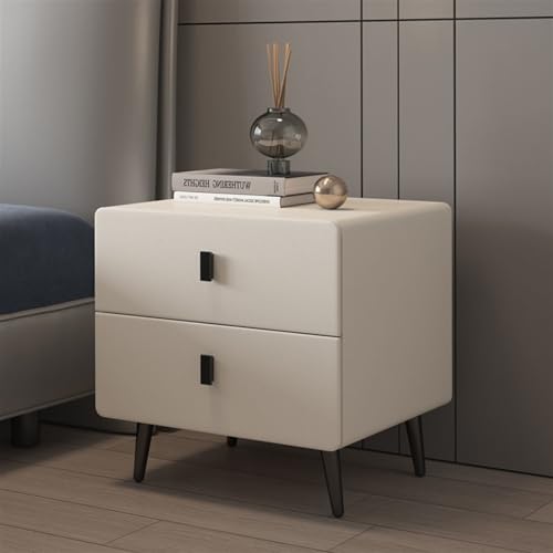 Nachttische Teurer Nachttisch Aus Leder Mit Zwei Schubladen Einfacher Moderner Schlafzimmer Leichter Luxus-nachttisch Für Schlafzimmer Wohnzimmer Aufbewahrungsschrank, Beige Almond Nachttische Teurer Nachttisch Aus Leder Mit Zwei Schubladen Einfacher Moderner Schlafzimmer Leichter Luxus-nachttisch Für Schlafzimmer Wohnzimmer Aufbewahrungsschrank, Beige Almond von Generic