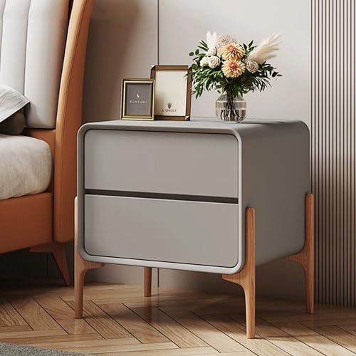 Nachttische einfache Nachttische Möbel Schlafzimmer Nachttisch Schlafzimmer Schrank 2 Schubladen geeignet für Schlafzimmer, Wohnzimmer 30 x 40 x 50 cm grau von Generic