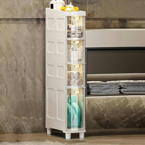 Narrow Bathroom Storage Cabinet 3/4/5 Tier Shower nizer with Plastic Drawers & Wheels Slim Floor Cabinet for Efficient Space Saving Durable Side nizer for Small Spaces Narrow Bathroom Storage Cabinet 3/4/5 Tier Shower nizer with Plastic Drawers & Wheels Slim Floor Cabinet for Efficient Space Saving Durable Side nizer for Small Spaces von Generic