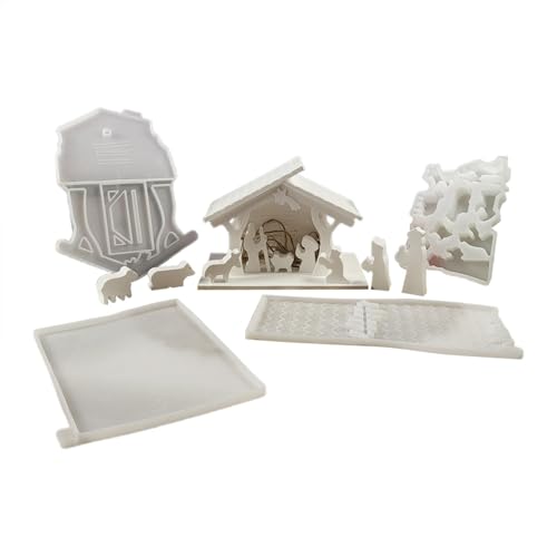 Nativity Silikonform Krippenform - Krippenform Silikon | Krippenform 24,1 x 17,5 cm | Krippenform Silikon Schokoladenform | Silikonform für Krippe | Silikonform für von Generic