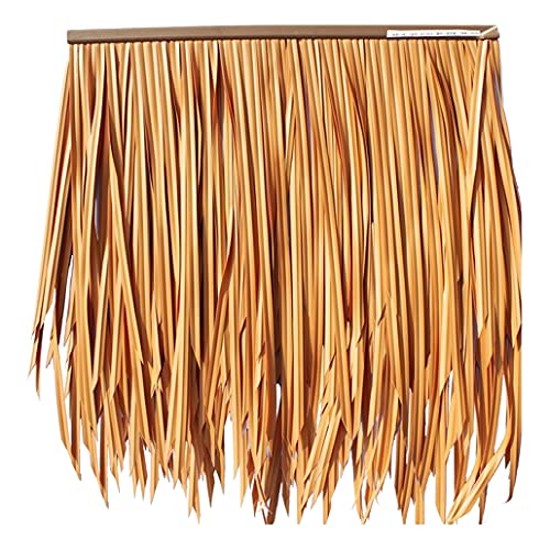 Natürliche Simulation Strohfliese Palm Thatch Roll Fake Thatch Dachhaar Gras Pavillon Promenade Kunstrasen Kunstrasen Grashaar Gras Zimmer Flammhemmender Kunststoffstroh (2 Stück)(Yellow b,15pcs) von Generic