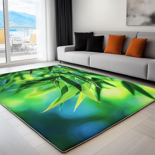 Natur Exquisit Bambuswald Wohnzimmer Teppich, Kurzflor-Teppiche für Schlafzimmer, Grün, rutschfest und pflegeleicht, Wurfteppich für Esszimmer, Kinderzimmer, 140 x 200 cm Natur Exquisit Bambuswald Wohnzimmer Teppich, Kurzflor-Teppiche für Schlafzimmer, Grün, rutschfest und pflegeleicht, Wurfteppich für Esszimmer, Kinderzimmer, 140 x 200 cm von Generic