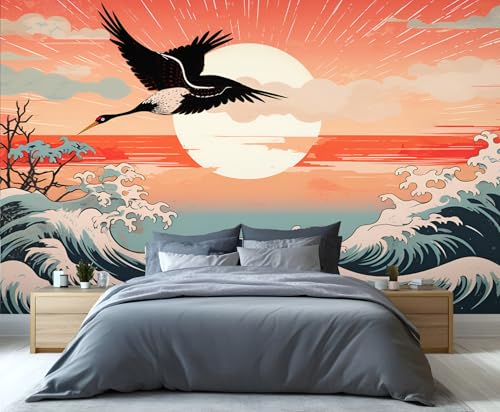 Natur Landschaft Wandtapete Kranich Jungen Tapete Ozeanwellen Tapeten Sonne Mond Tapeten für Kinderzimmer Schlafzimmer Wohnzimmer Wandbild Poster 500X300cm Natur Landschaft Wandtapete Kranich Jungen Tapete Ozeanwellen Tapeten Sonne Mond Tapeten für Kinderzimmer Schlafzimmer Wohnzimmer Wandbild Poster 500X300cm von Generic