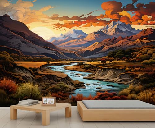 Natur Landschafts Tapete Berg Tapete Wandbilder für Wände Flusstapete Himmelwolkentapete für Schlafzimmer Wohnzimmer Poster 100 X 70 cm Natur Landschafts Tapete Berg Tapete Wandbilder für Wände Flusstapete Himmelwolkentapete für Schlafzimmer Wohnzimmer Poster 100 X 70 cm von Generic