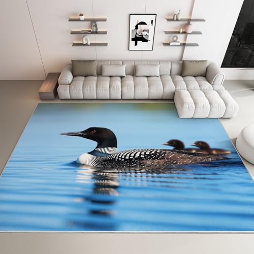 Natur Tiere Vögel Realistisch Wohnzimmer Teppich, rutschfeste und Pflegeleichte Hellblau Kurzflor Teppiche für Schlafzimmer Esszimmer und Kinderzimmer - 140 x 200 cm Natur Tiere Vögel Realistisch Wohnzimmer Teppich, rutschfeste und Pflegeleichte Hellblau Kurzflor Teppiche für Schlafzimmer Esszimmer und Kinderzimmer - 140 x 200 cm von Generic