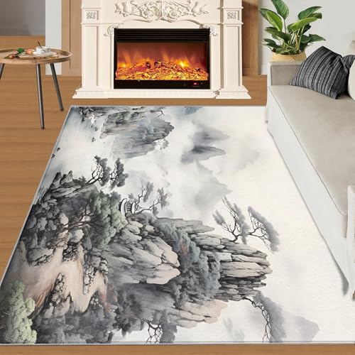 Naturlandschaft Teppich Nebelige Berge Bäume Schlafzimmerteppiche Tuschemalerei 80x150 Rug Wunderschöne Landschaft Vorleger Rutschfester Teppich Für Stark Frequentierte Bereiche Naturlandschaft Teppich Nebelige Berge Bäume Schlafzimmerteppiche Tuschemalerei 80x150 Rug Wunderschöne Landschaft Vorleger Rutschfester Teppich Für Stark Frequentierte Bereiche von BEQUTIY