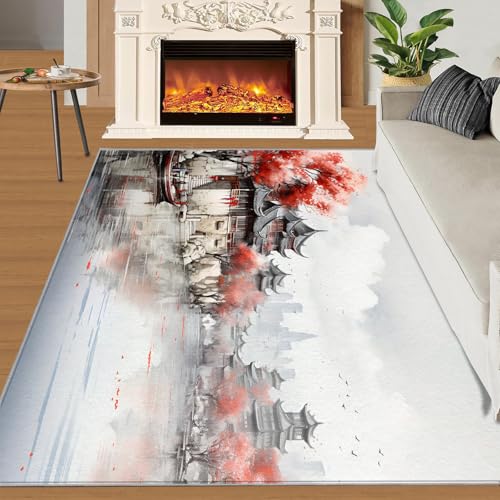 Naturlandschaft Teppich Schöne Architektur Kinderteppiche Pflanzen Bäume Tuschemalerei 70x120 Rug Wunderschöne Landschaft Vorleger Rutschfester Teppich Für Stark Frequentierte Bereiche Naturlandschaft Teppich Schöne Architektur Kinderteppiche Pflanzen Bäume Tuschemalerei 70x120 Rug Wunderschöne Landschaft Vorleger Rutschfester Teppich Für Stark Frequentierte Bereiche von BEQUTIY