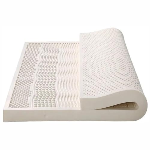 Naturlatex-Matratzenauflage zur Linderung von Rückenschmerzen Mittelfeste Haptik mit abnehmbarem Bezug, druckentlastend 5 cm Dicke,67x83x2in von Generic