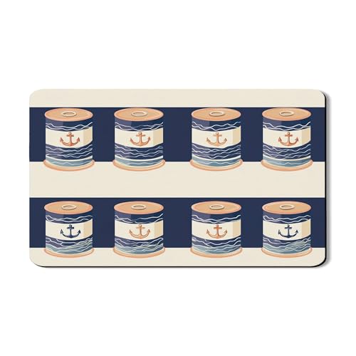 Nautische Abtropfmatten für Küchentheke, Retro-Anker-Design, saugfähiges Gummi-Abtropfgestell, Sommer-Kochunterlage für Küchentheke, Kaffee, Bar, Schutz, 30,5 x 50,8 cm von Generic