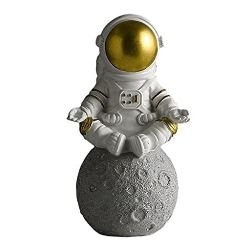 Nette Raumfahrer Statue Astronaut Ornament Skulptur Lernen Spielzeug Geschenke Jungen Room and Home and bar Tischplatte Dekoration , Gold Meditate von Fenteer