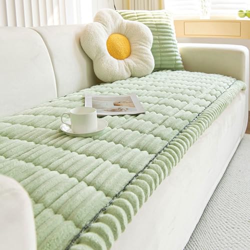 Neu Dicke Sofa überzug - Universal Weiches Kord Couch überzug 2 3 4 Sitzer, Anti-Rutsch Sofabezug, für Familien mit Kindern und Haustieren Sofaschutz(Green,60 * 210cm) von Generic
