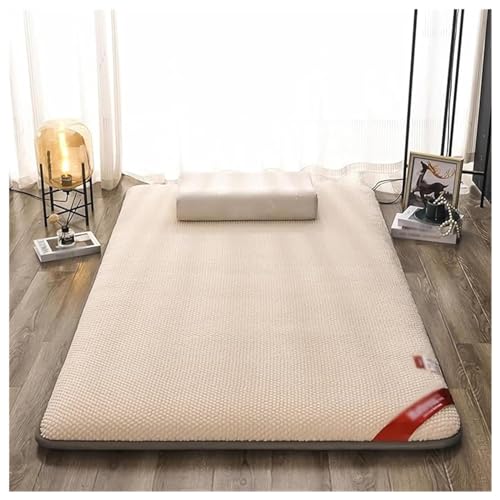 Neue Japanische Boden-Futon-Matratze, Aufrollbare Matratze, Tatami-Matte, Tragbare, Atmungsaktive Bodenliege, Gästebett Für Gästezimmer, Studentenwohnheim-Matratze(B,90x200cm) von Generic