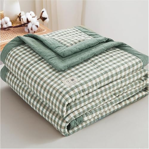 Neue Moderne Klimaanlage Baumwolle Quilt - Leichte Decke Gesteppt Frühling/Sommer Dünne Steppdecke Baumwolle Atmungsaktive Bettdecke Plaid Print Quilts Tagesdecke, C, 150x200cm Neue Moderne Klimaanlage Baumwolle Quilt - Leichte Decke Gesteppt Frühling/Sommer Dünne Steppdecke Baumwolle Atmungsaktive Bettdecke Plaid Print Quilts Tagesdecke, C, 150x200cm von Generic