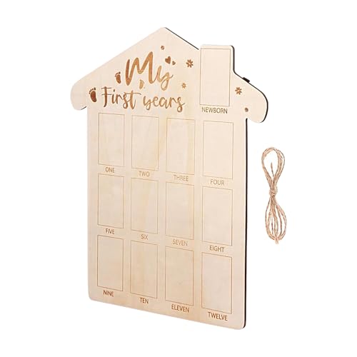 Neugeborene Bilderrahmen | Erstes Jahr Holz Photo Display Board | Neugeborenes bis 12 Monate Desktop Ornament für Neugeborene, oder Mädchen Neugeborene Bilderrahmen | Erstes Jahr Holz Photo Display Board | Neugeborenes bis 12 Monate Desktop Ornament für Neugeborene, oder Mädchen von Generic