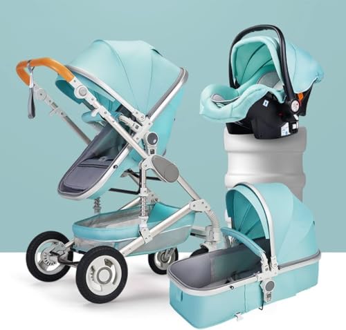 Neugeborenen-Kinderwagen 3 In 1 Baby-stubenwagen Mit Umkehrbarem Sitz Ti-Shock Springs Kinderwagen Mit Benutzerdefinierter Kopie, Essteller, Fußsack, Green Neugeborenen-Kinderwagen 3 In 1 Baby-stubenwagen Mit Umkehrbarem Sitz Ti-Shock Springs Kinderwagen Mit Benutzerdefinierter Kopie, Essteller, Fußsack, Green von Generic