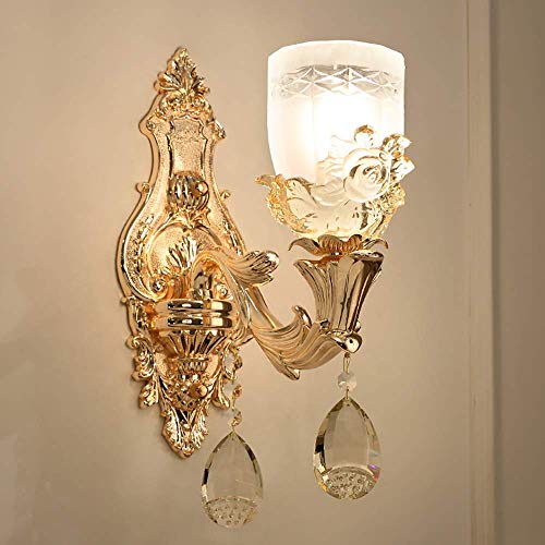 Neuheit Wandlampe, Schlafzimmer Bettsieuropäisches Wohnzimmer Hintergrund Wandlamkorridor Kristall Zinklegieruwandlam13 * 36Cm, Doppelkopf/Einzelkopf Neuheit Wandlampe, Schlafzimmer Bettsieuropäisches Wohnzimmer Hintergrund Wandlamkorridor Kristall Zinklegieruwandlam13 * 36Cm, Doppelkopf/Einzelkopf von Generic