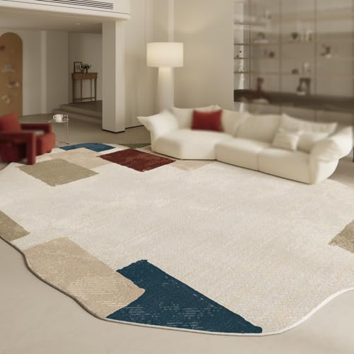 Neuheit unregelmäßig geformte Fläche Teppich für Wohnzimmer, große Fläche Teppich, Moderne Teppichs waschbar Fußmatte, Fauxl Wolle(Pattern A,180x250cm) von Generic
